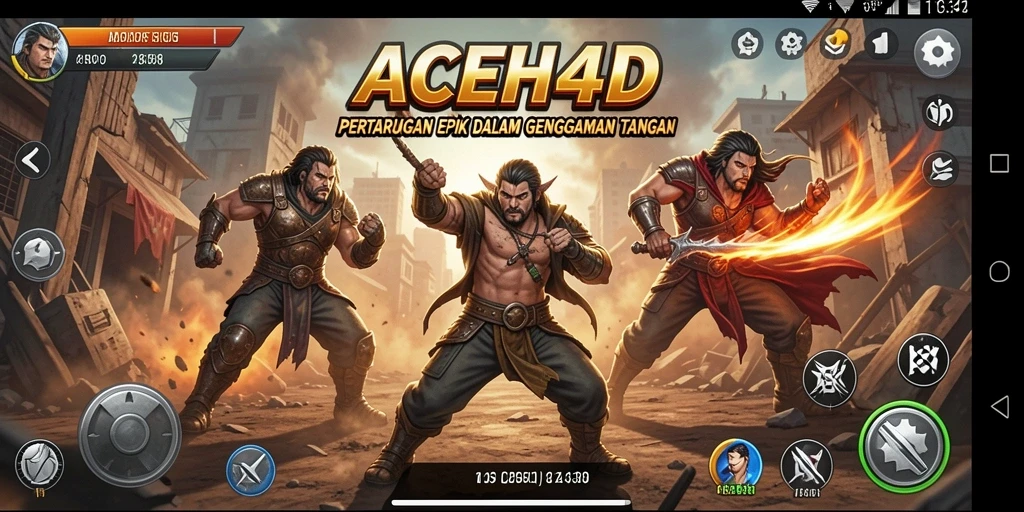 Screenshot menunjukkan aksi pertarungan seru di ACEH4D.