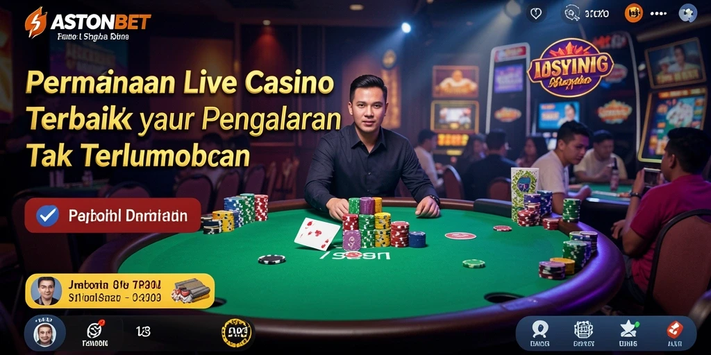 Tampilan gameplay Live Casino ASTONBET dengan dealer profesional dan suasana nyata.
