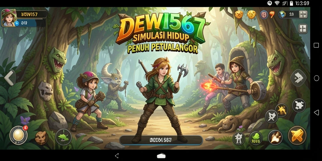 Tampilan gameplay menampilkan pengaturan dunia yang interaktif di DEWI567.
