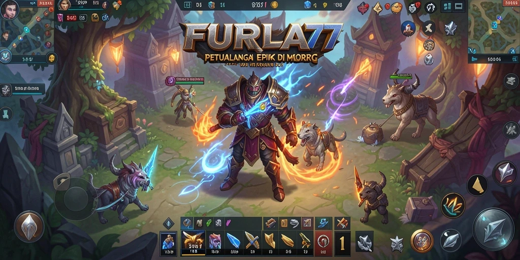 Screenshot FURLA77 menampilkan aksi pertarungan epik di dunia MMORPG.