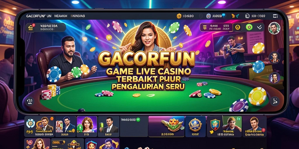 Screenshot GACORFUN menampilkan gameplay live casino yang mendebarkan.