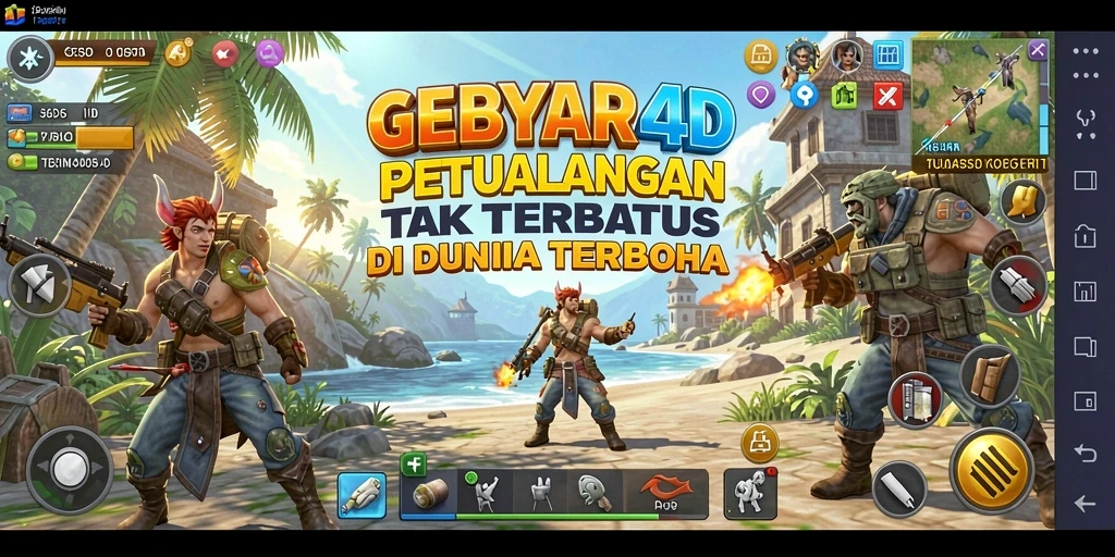 Tangkapan layar gameplay Open World GEBYAR4D yang menampilkan petualangan pemain.