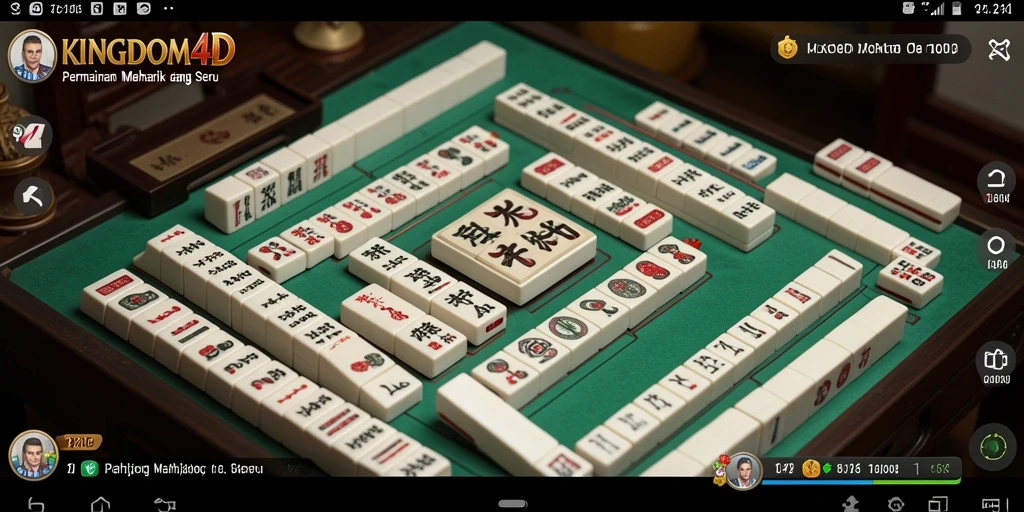 Screenshot utama dari KINGDOM4D menampilkan gameplay Mahjong yang menarik.