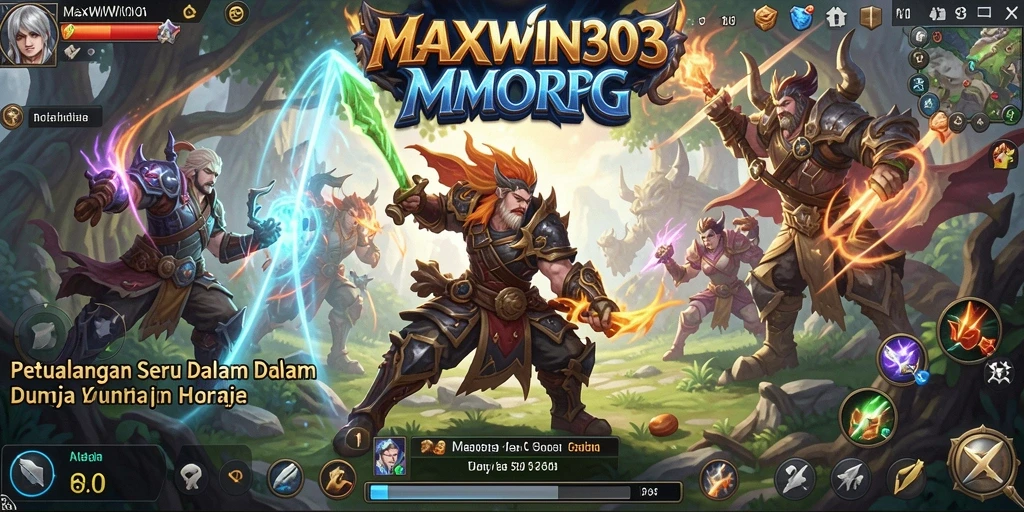 Screenshot gameplay MAXWIN303 menampilkan aksi tempur yang menakjubkan dalam dunia MMORPG.
