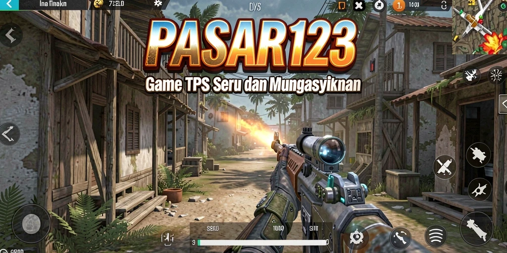 Screenshot menampilkan aksi seru gameplay PASAR123 di arena TPS.
