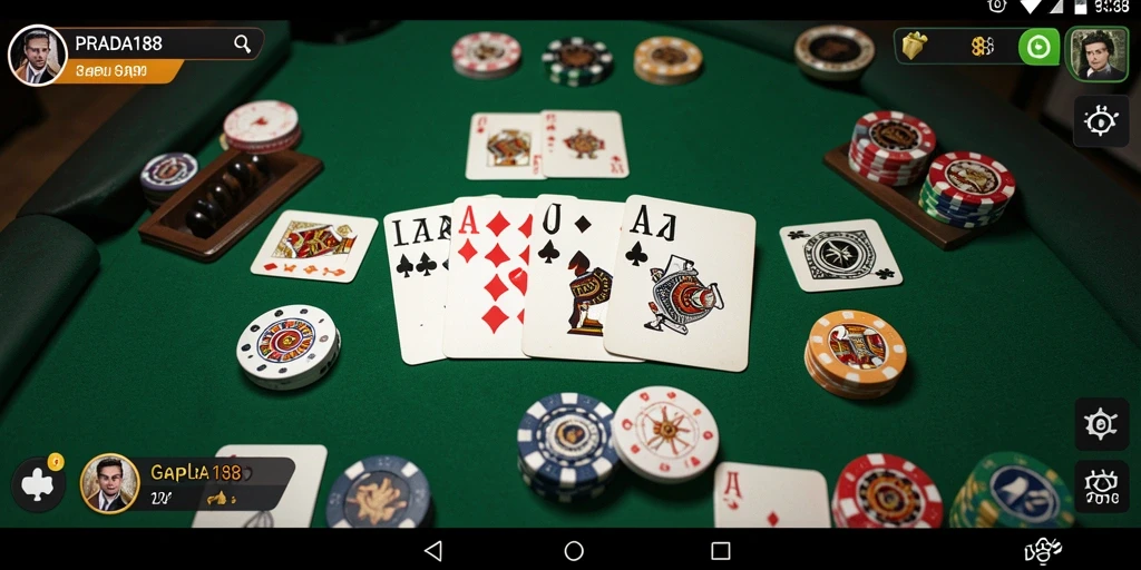 Screenshot gameplay PRADA188 menampilkan keseruan bermain Gaple.