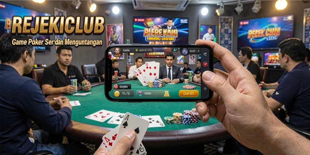 Tampilan gameplay Poker yang seru dan mendebarkan di REJEKICLUB.