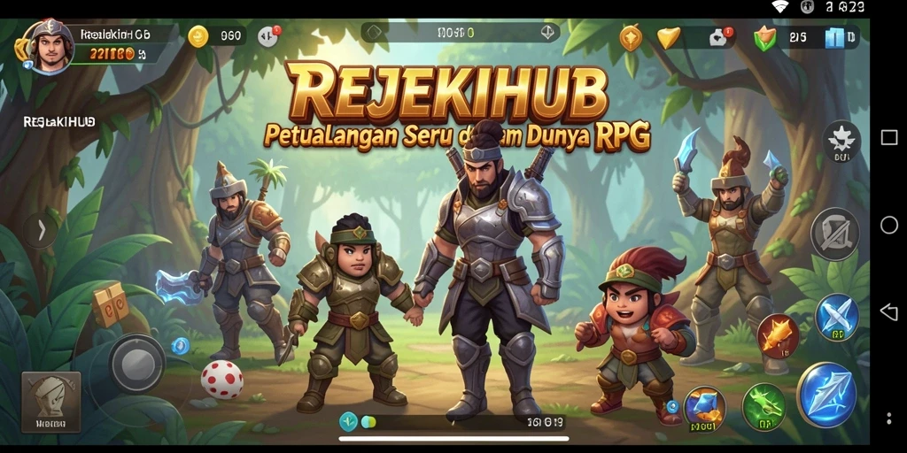 Tangkapan layar menunjukkan aksi mendebarkan dalam gameplay RPG REJEKIHUB.