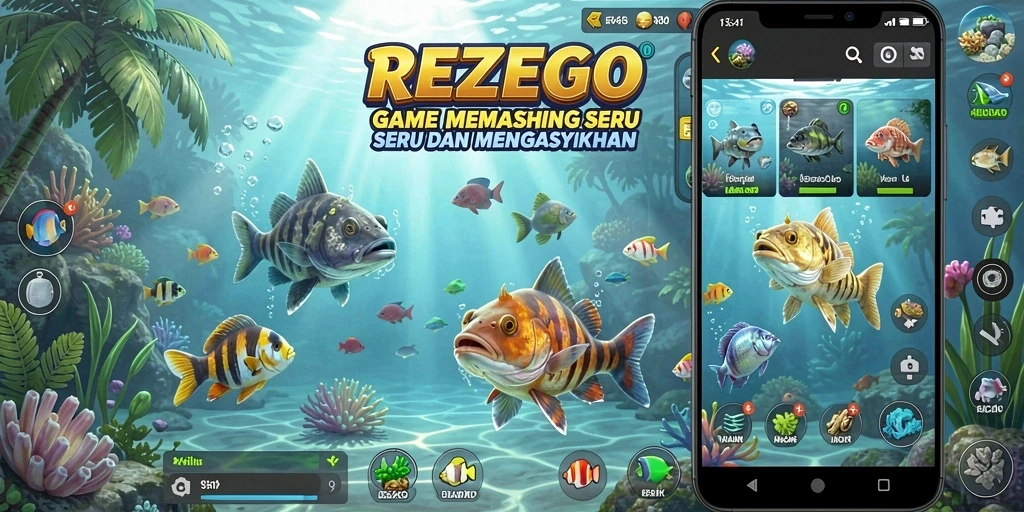 Tampilan menakjubkan dari gameplay memancing yang seru di REZEGO.