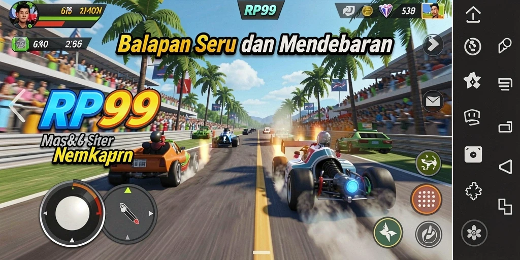 Gameplay seru balapan mobil di RP99 yang menegangkan.