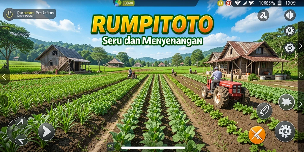 Tangkapan layar menunjukkan gameplay <strong>RUMPITOTO</strong> yang seru saat bertani.