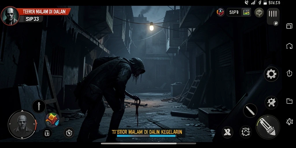 Screenshot menegangkan dari gameplay SIP33 yang menampilkan kegelapan dan ketegangan.