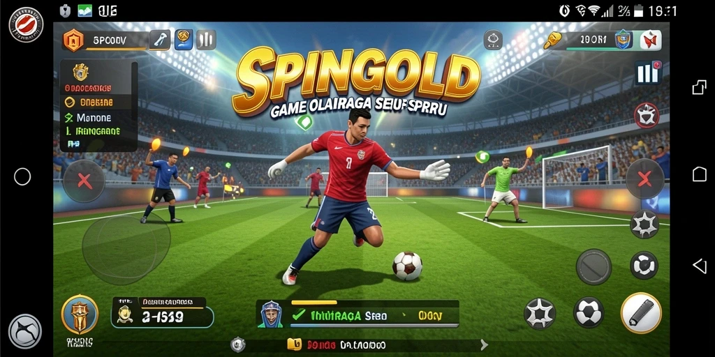 Tampilan gameplay SPINGOLD menampilkan aksi seru olahraga yang mendebarkan.