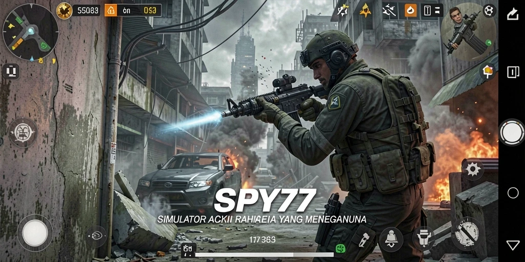 Tangkapan layar permainan SPY77 yang menampilkan aksi mendebarkan.