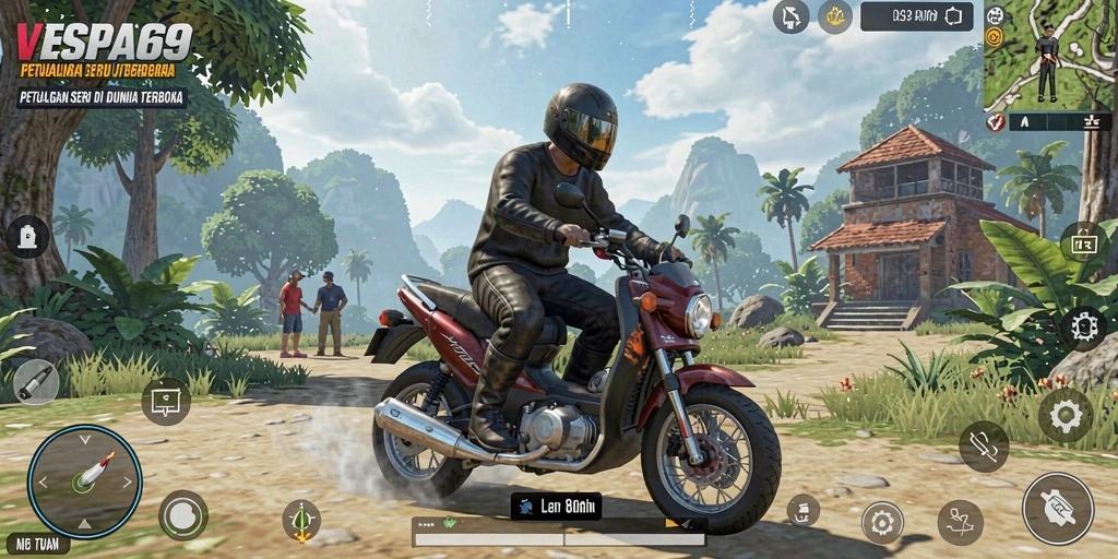 Gameplay VESPA69 menampilkan eksplorasi dunia terbuka yang luas dan menakjubkan.