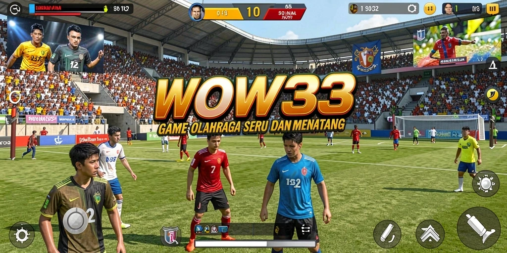 Tangkapan layar gameplay WOW33 menunjukkan aksi olahraga mendebarkan dan grafis berkualitas tinggi.