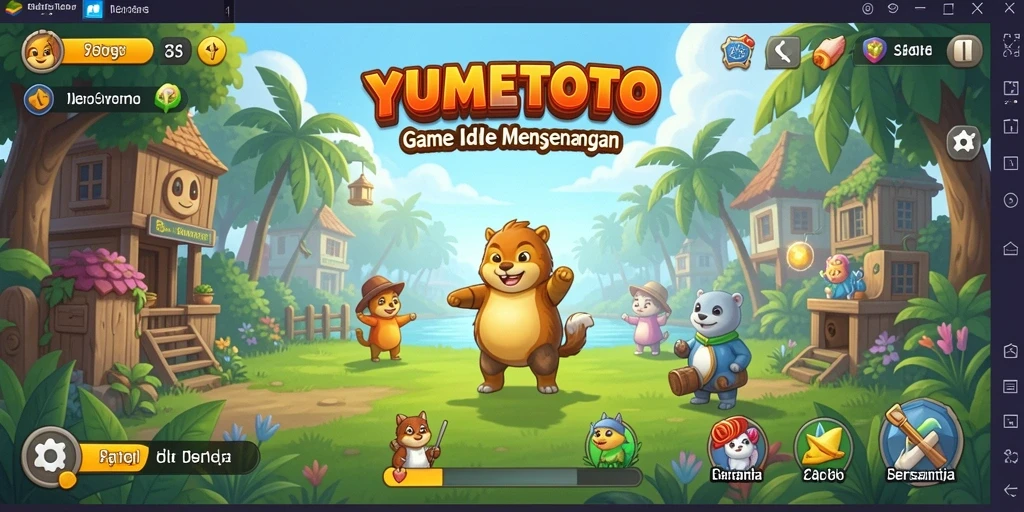 Tampilan gameplay YUMETOTO yang menawan dan santai.
