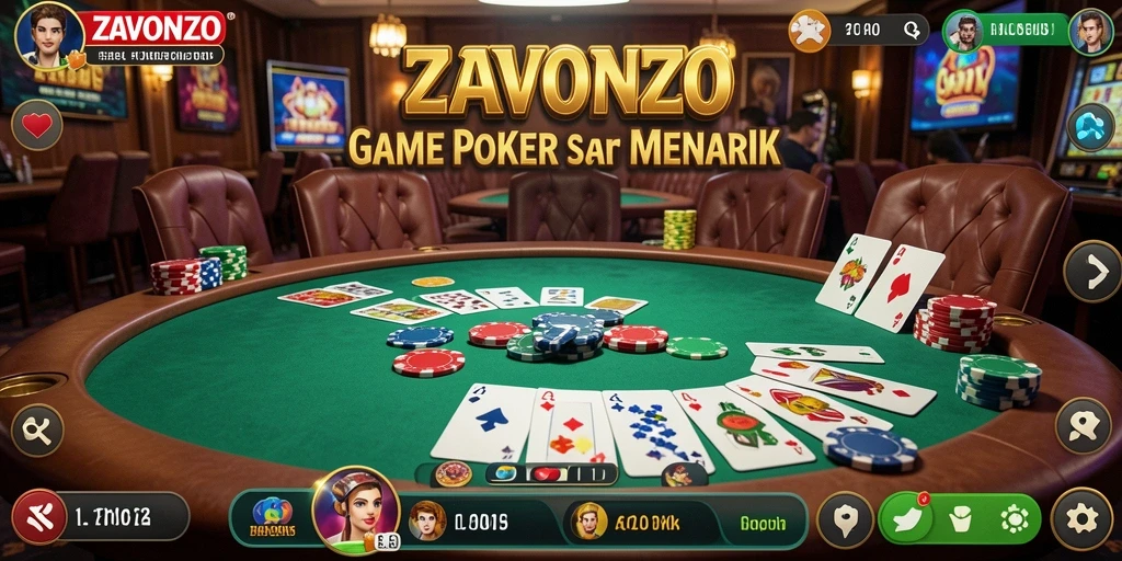 Tampilan gameplay poker yang menegangkan di ZAVONZO.